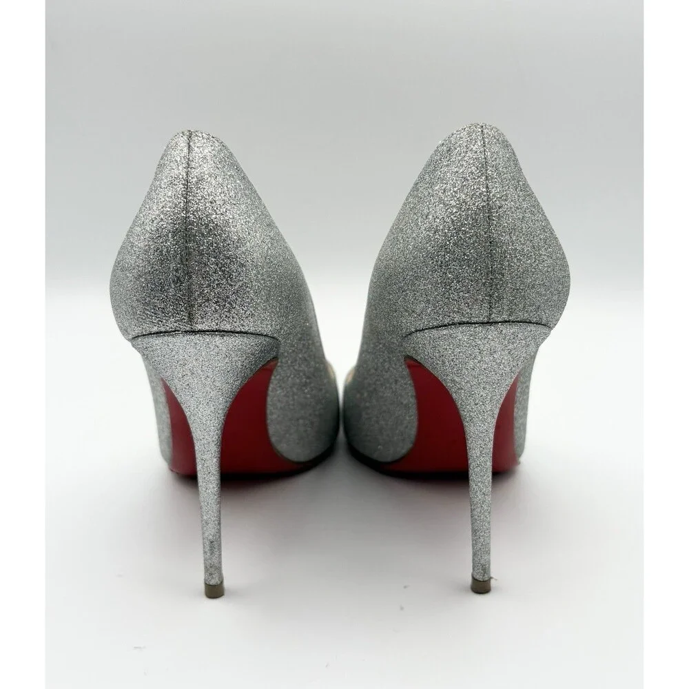 Christian Louboutin Sparkling Silver Heels - Picture 9 of 16